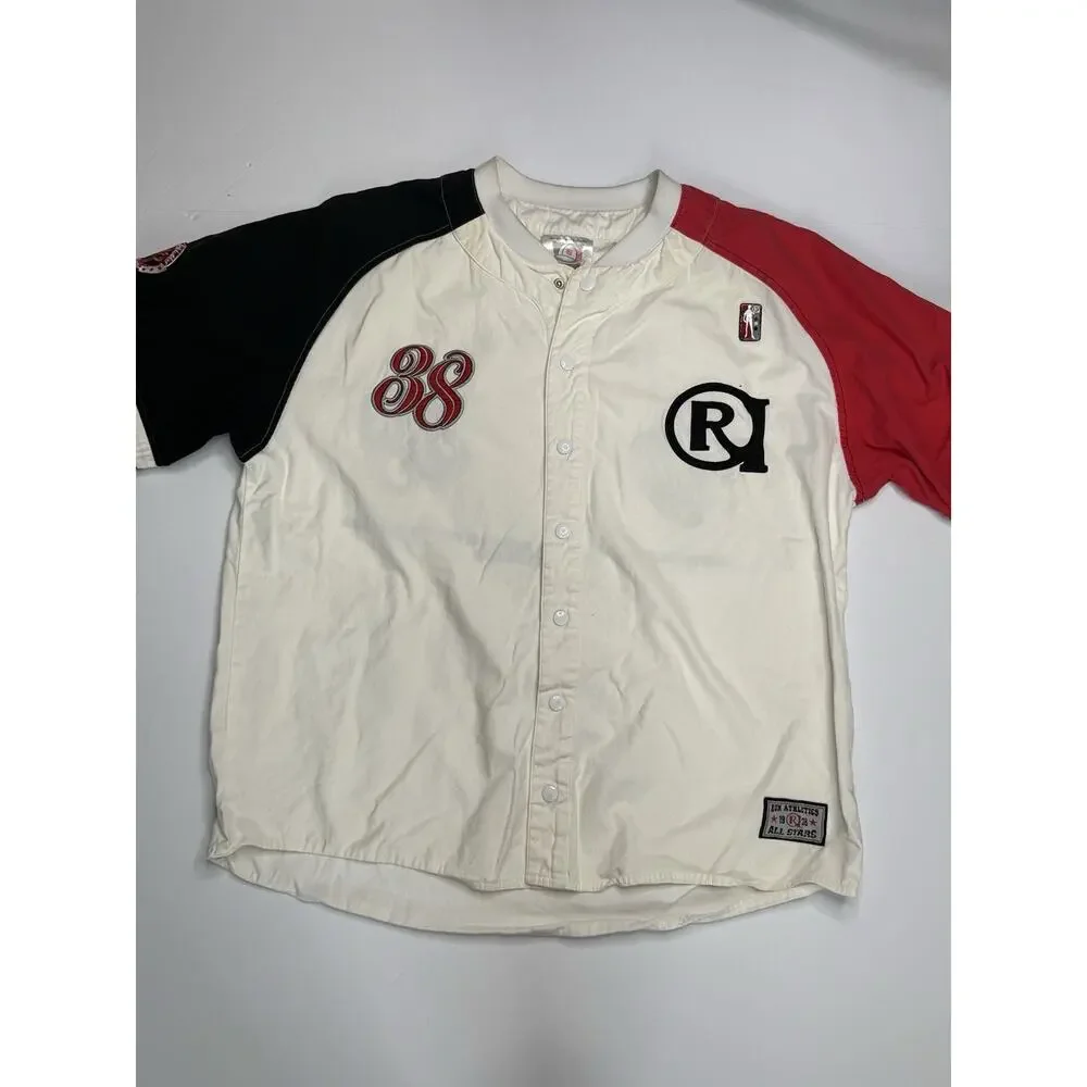 Run Athletics Baseball Jersey Mens XL Y2K Rev Run Hip Hop Embroidered 1988